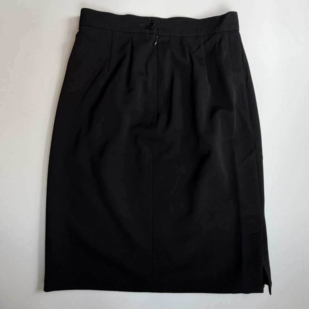 Vintage Yves Saint Laurent Wool Skirt Black Made France US 8